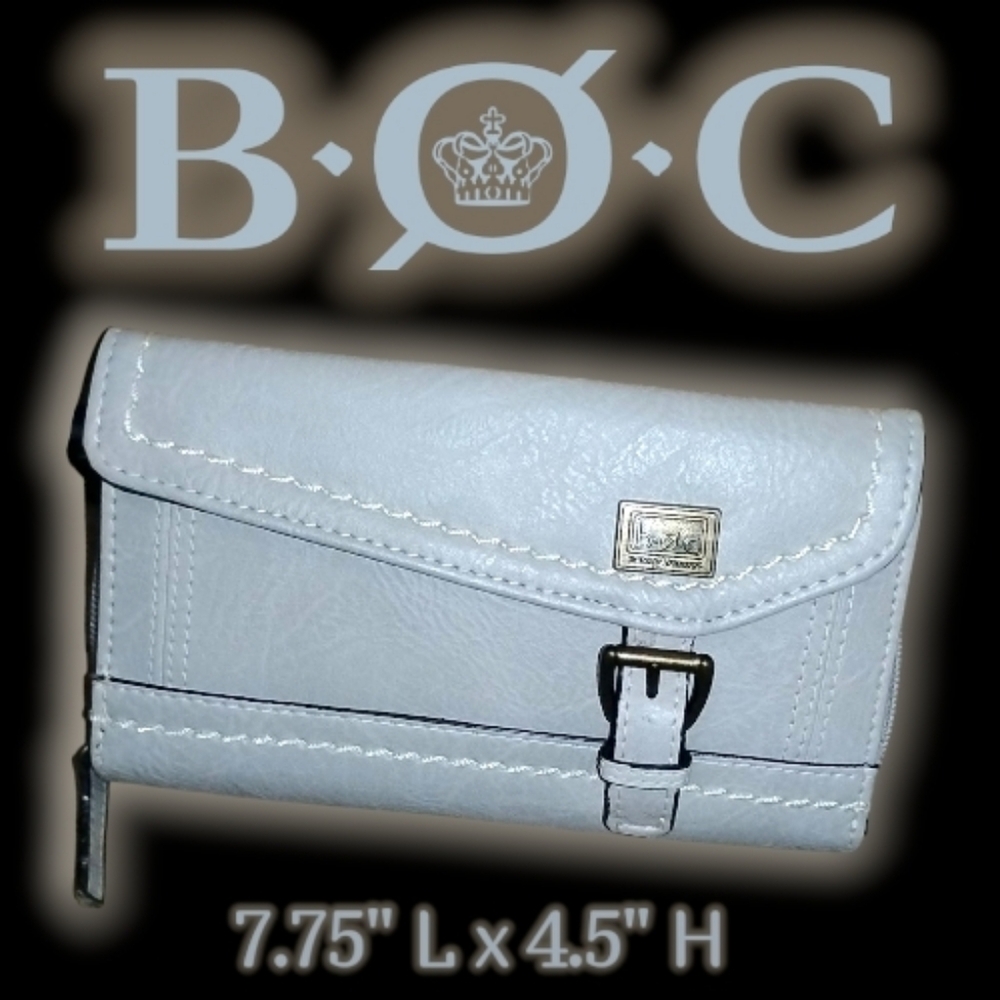 B.O.C. Born Concepts Amherst Deluxe Tri-Fold Wallet Light Gray